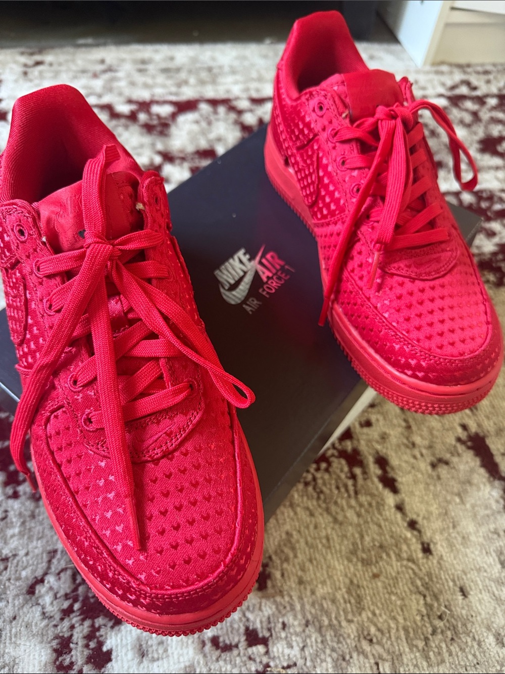 Nike Air Force 1 Low Top Sneakers - Red size 8.5